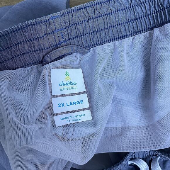 Chubbies Swim Trunks 2XL The Retro Sets Blue Multi Striped Lined 6.5" - Picture 7 of 9